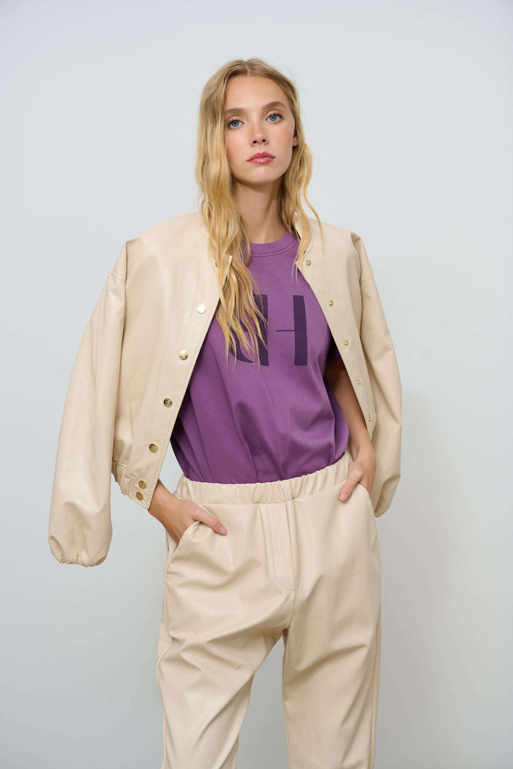JACKET MANUELA LEATHER ECRU