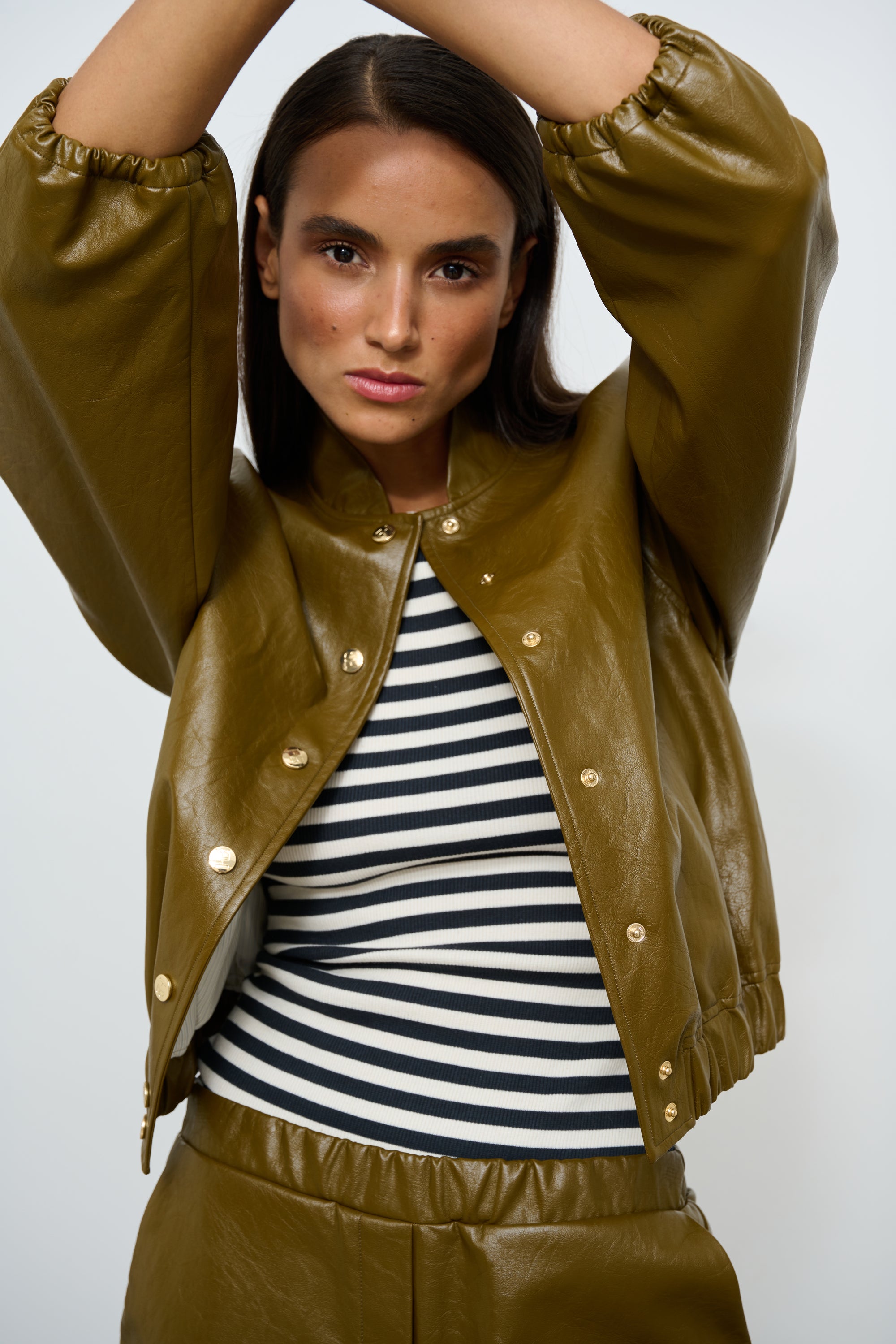 JACKET MANUELA LEATHER KHAKI